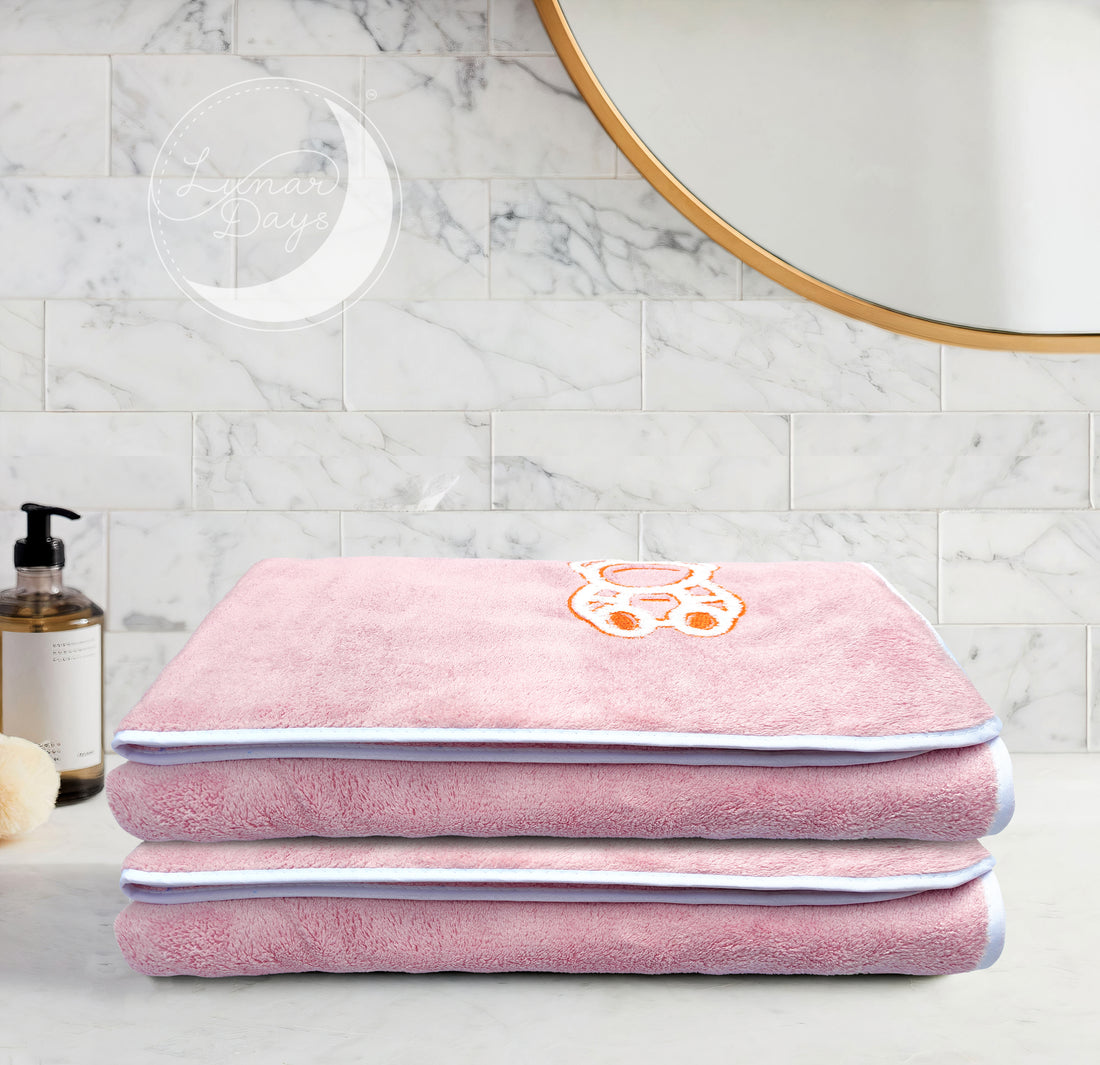 Lunar Days 350 GSM Microfiber Kids Bath Towel with Hanging Loop