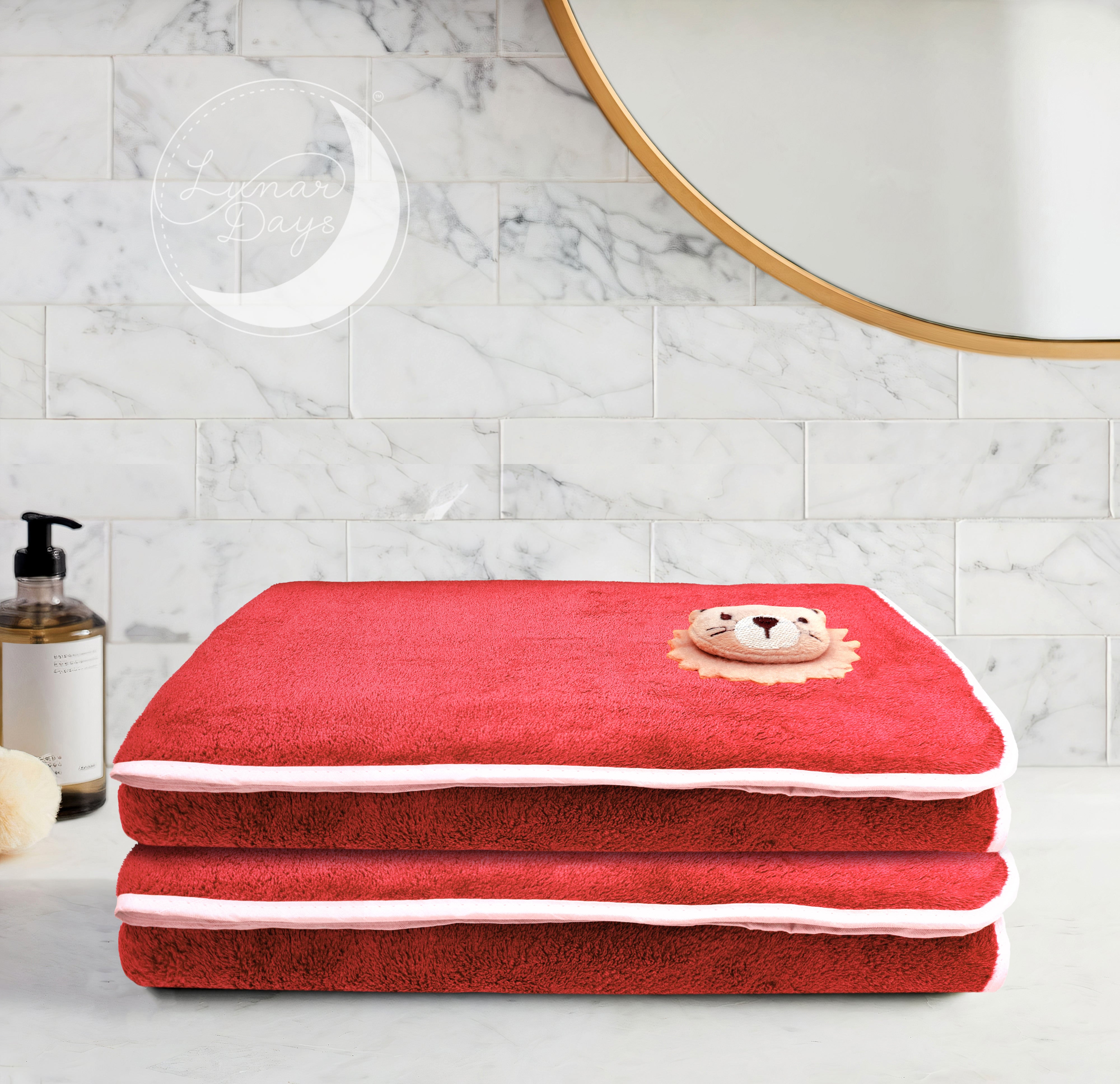 Lunar Days 350 GSM Microfiber Kids Bath Towel with Hanging Loop