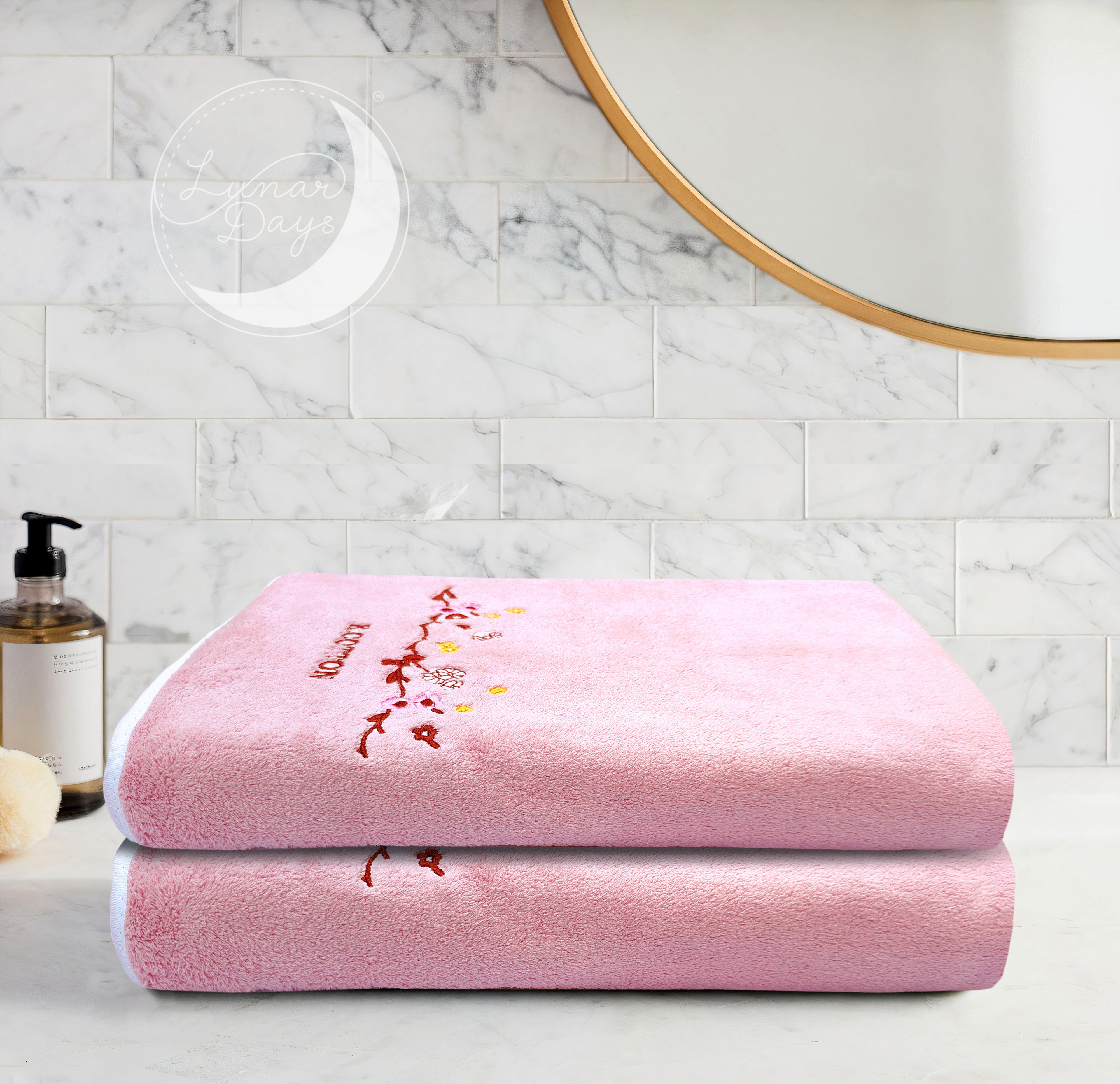 Lunar Days 350 GSM Microfiber Kids Bath Towel with Hanging Loop