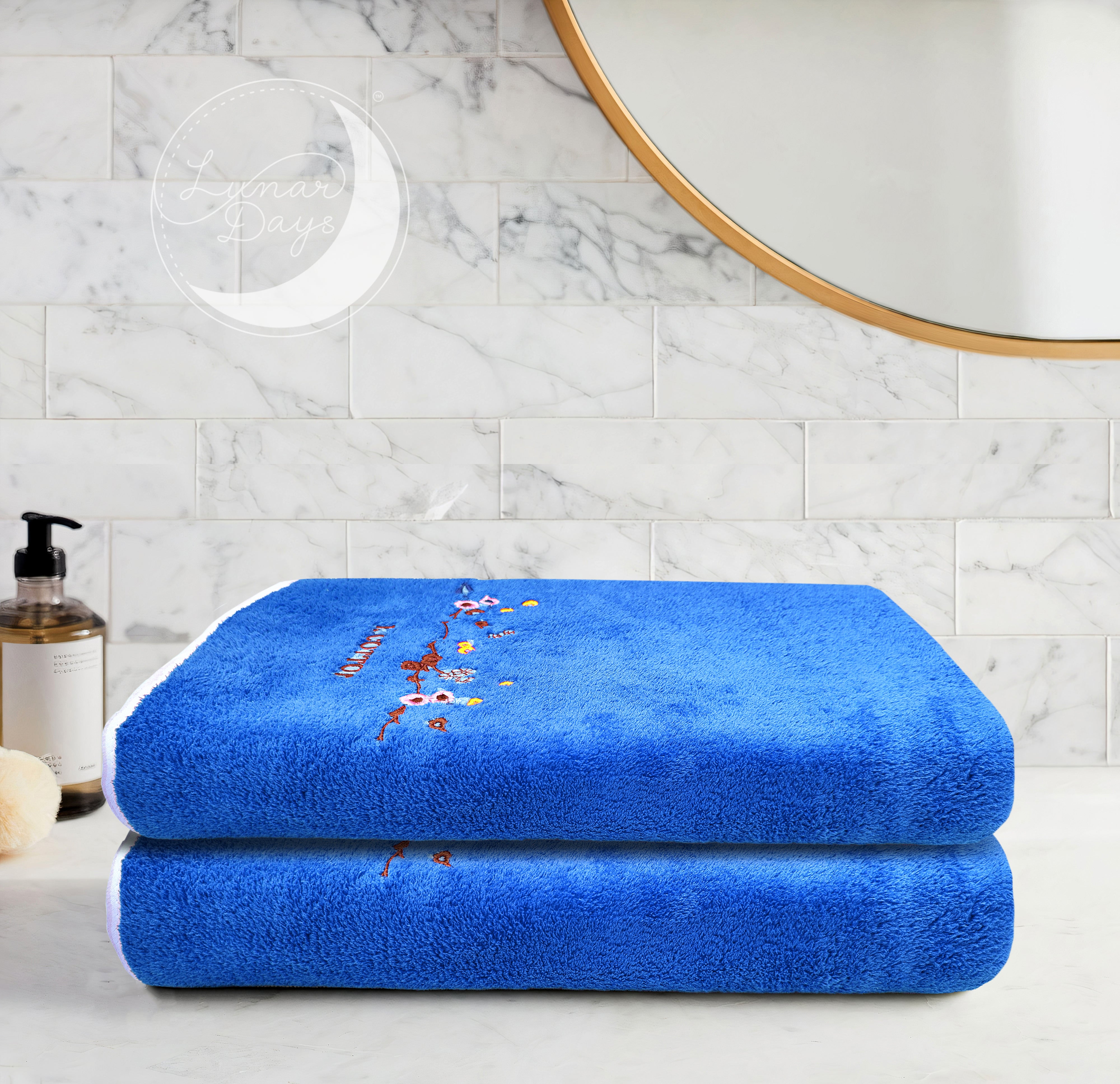 Lunar Days 350 GSM Microfiber Kids Bath Towel with Hanging Loop