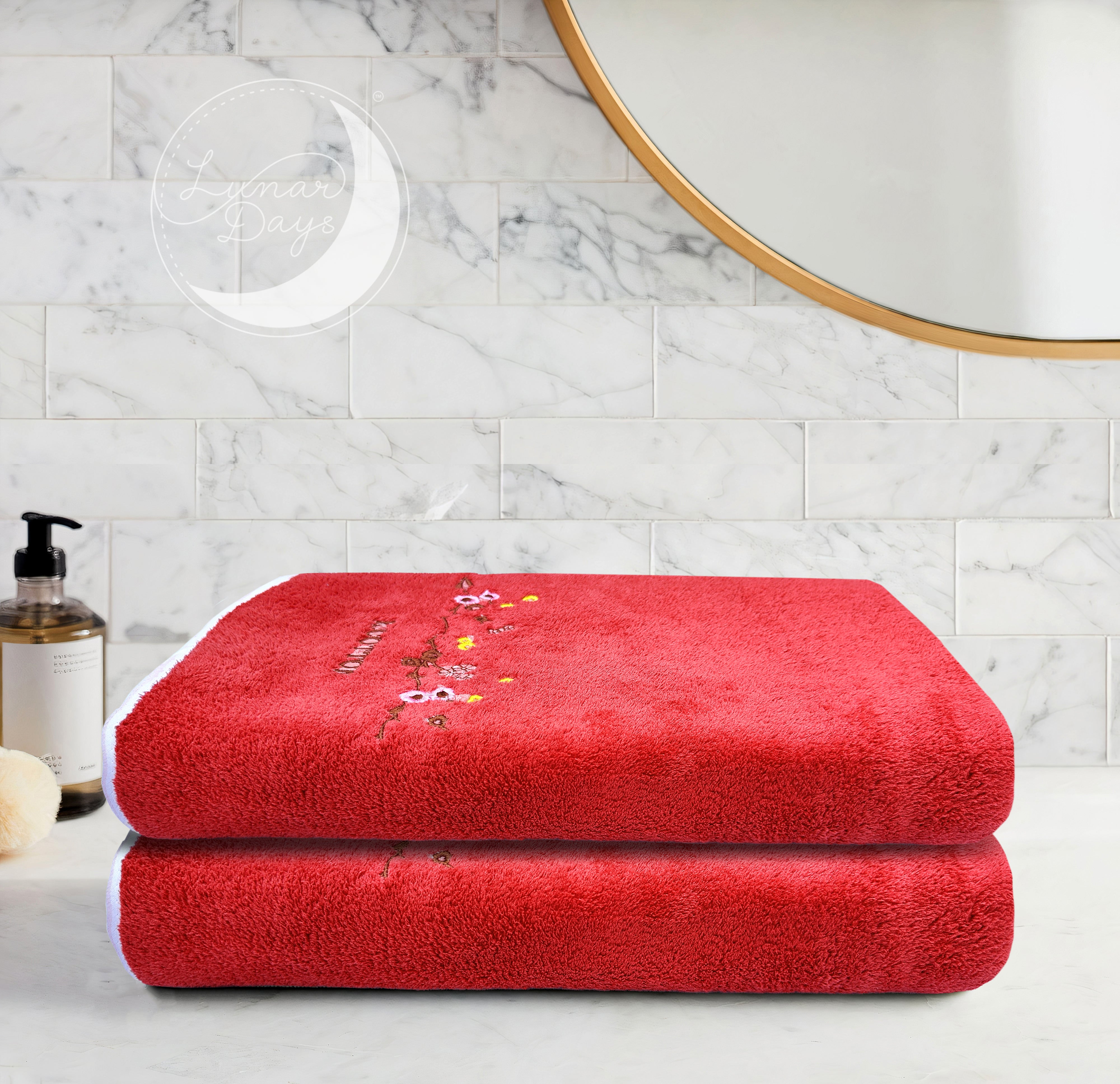 Lunar Days 350 GSM Microfiber Kids Bath Towel with Hanging Loop