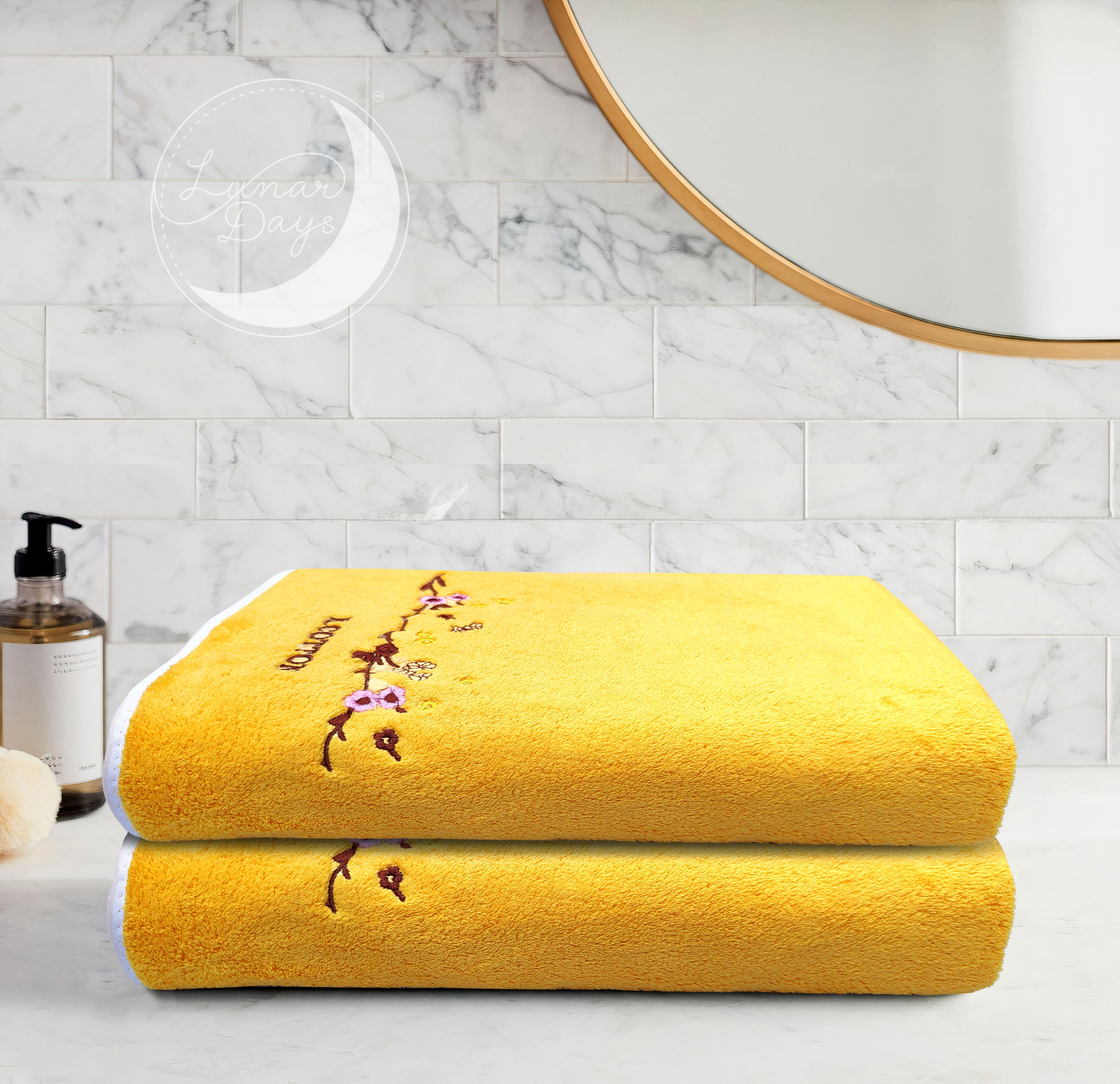 Lunar Days 350 GSM Microfiber Kids Bath Towel with Hanging Loop