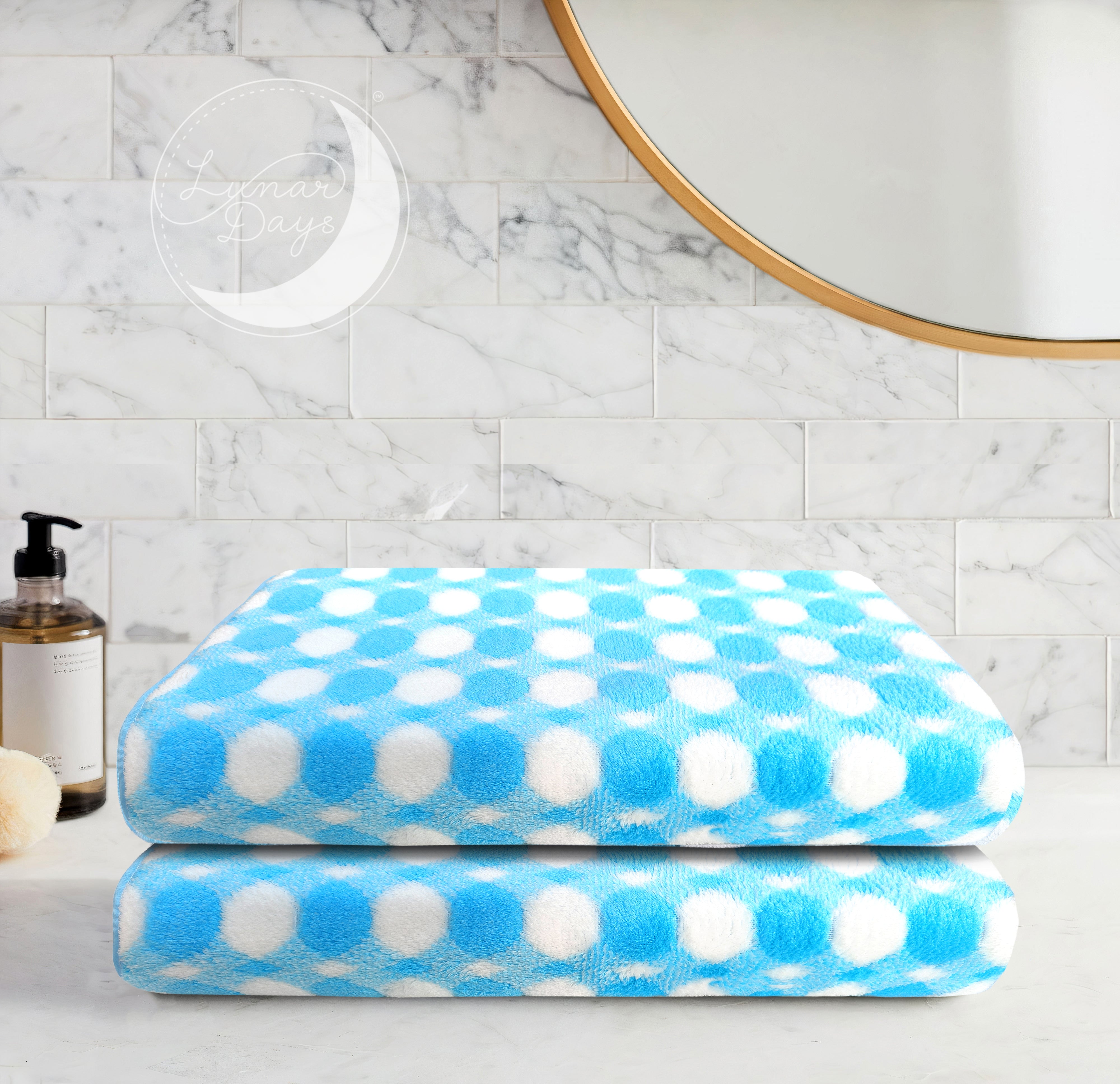 Lunar Days 300 GSM Microfiber Towels for Bath with Hanging Loop