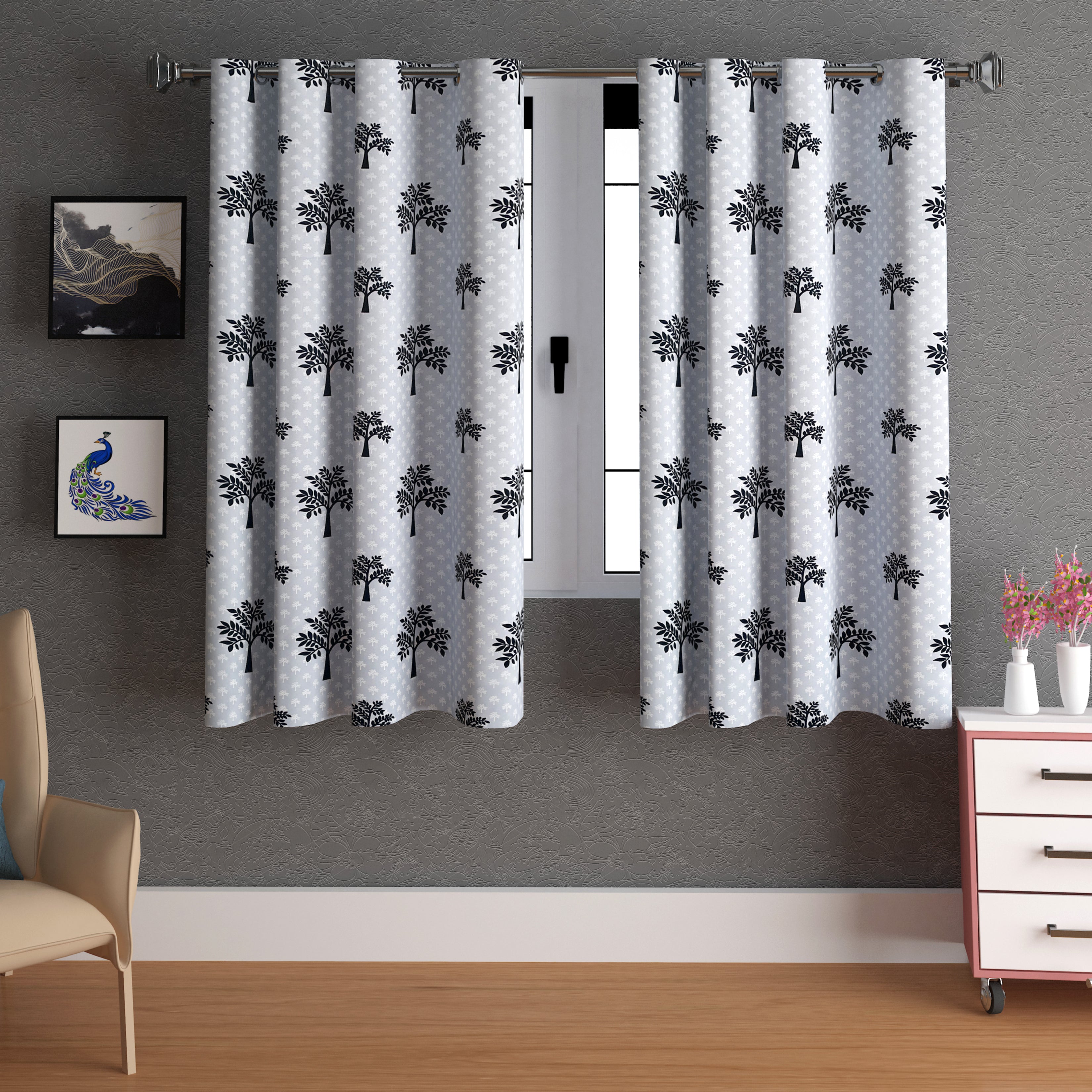 Lunar Days Full Moon Eyelet Curtain Tree Print