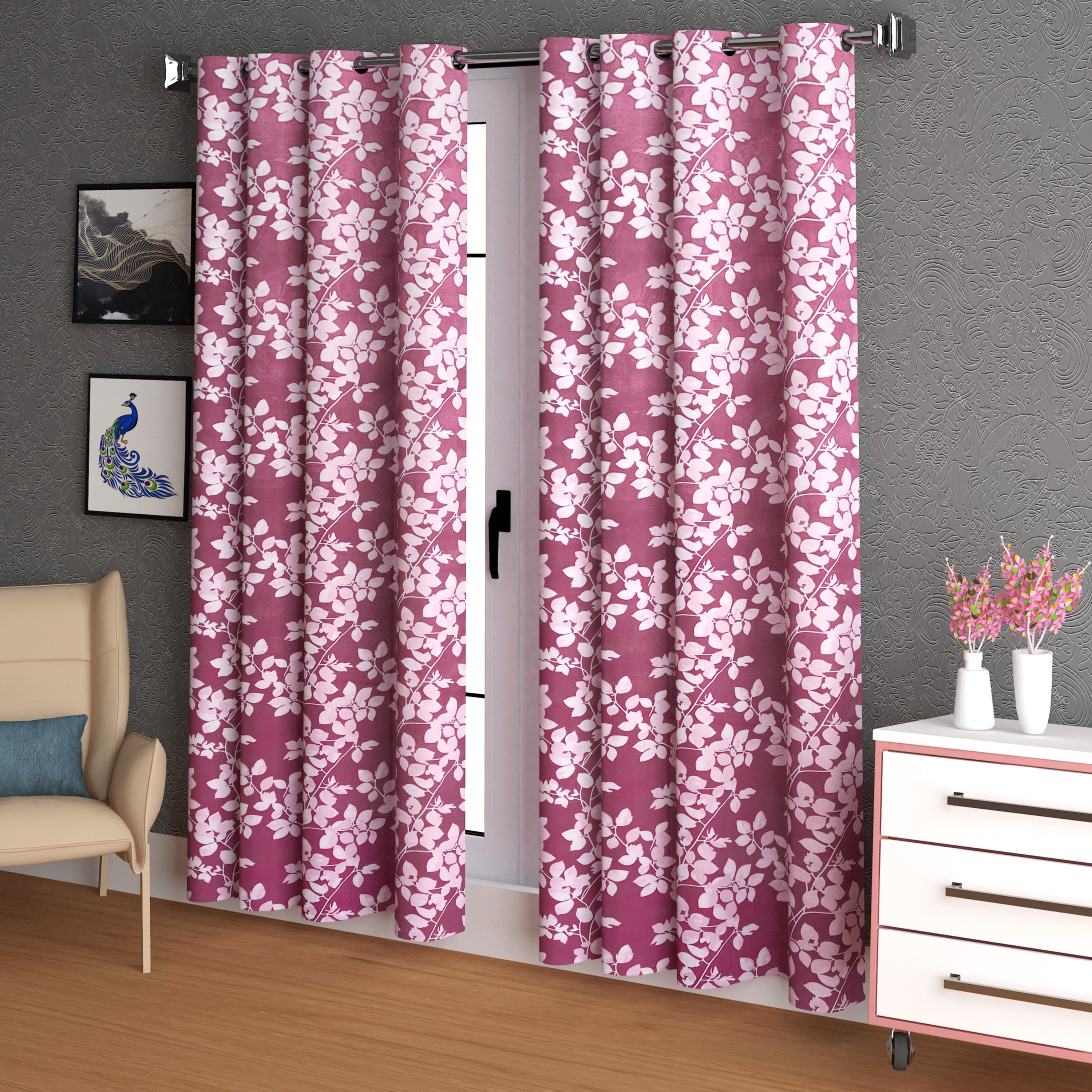 Lunar Days Full Moon Eyelet Curtain Leafy