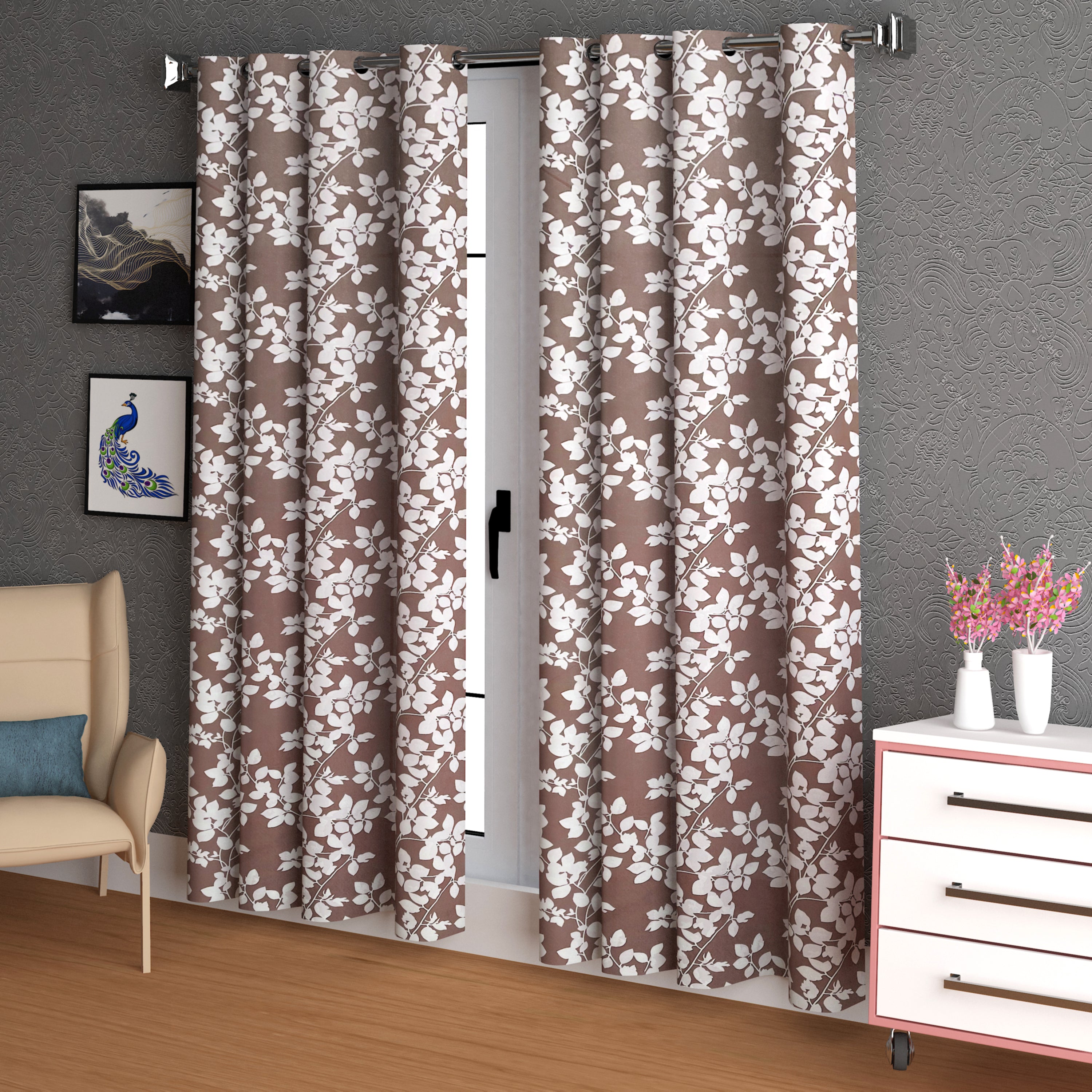 Lunar Days Full Moon Eyelet Curtain Leafy