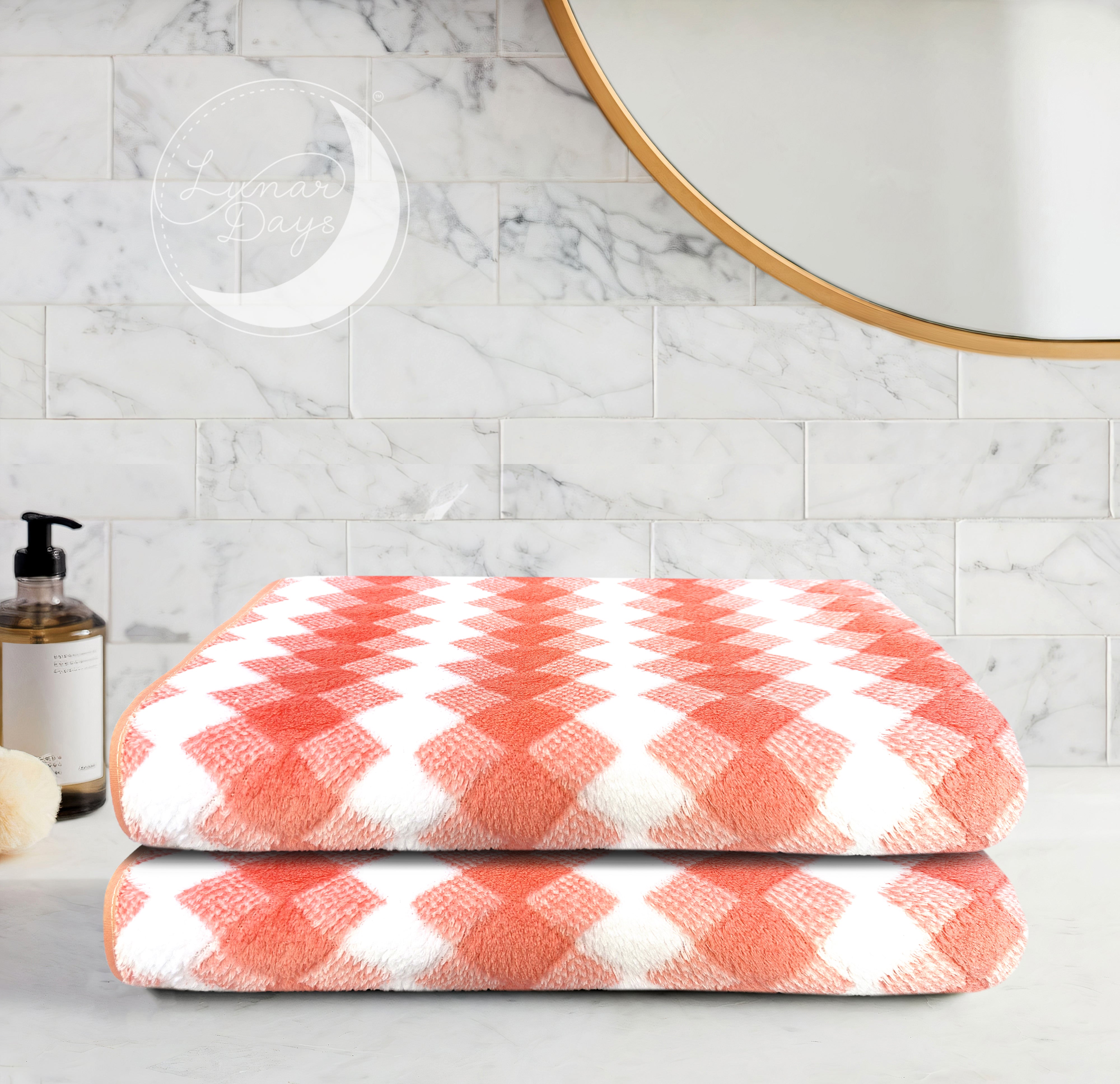 Lunar Days 300 GSM Microfiber Towels for Bath with Hanging Loop