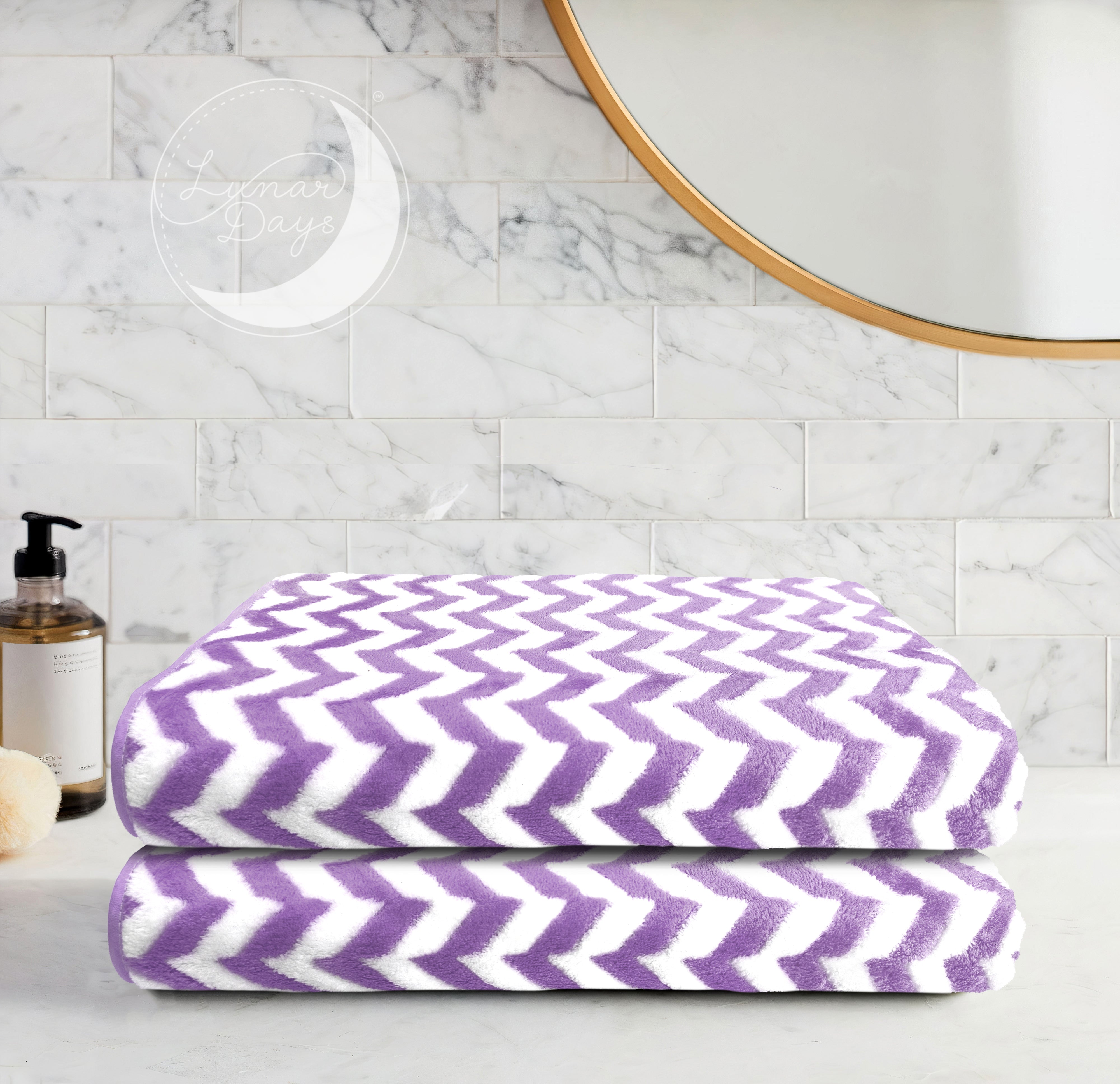 Lunar Days 300 GSM Microfiber Towels for Bath with Hanging Loop