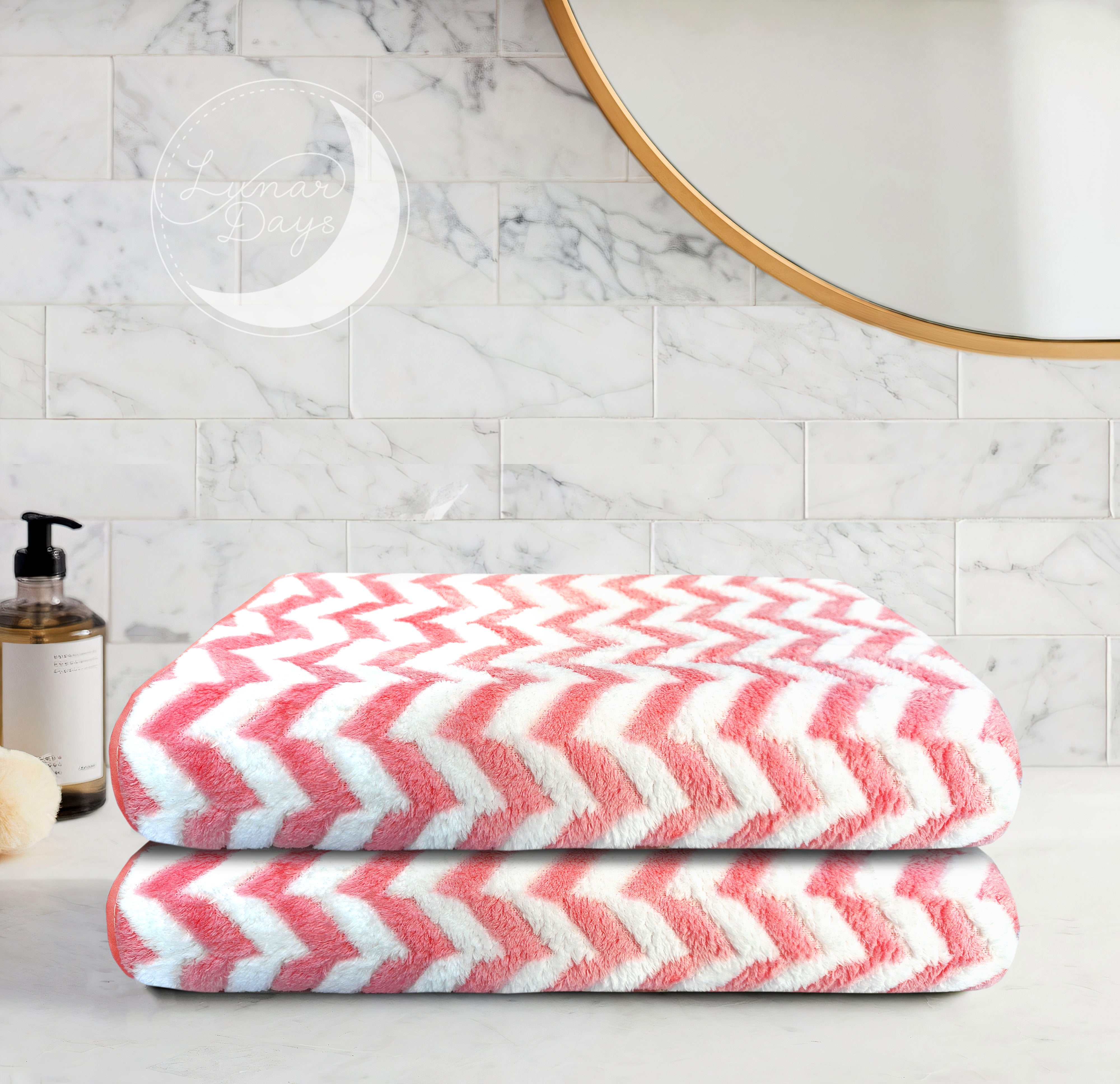 Lunar Days 300 GSM Microfiber Towels for Bath with Hanging Loop