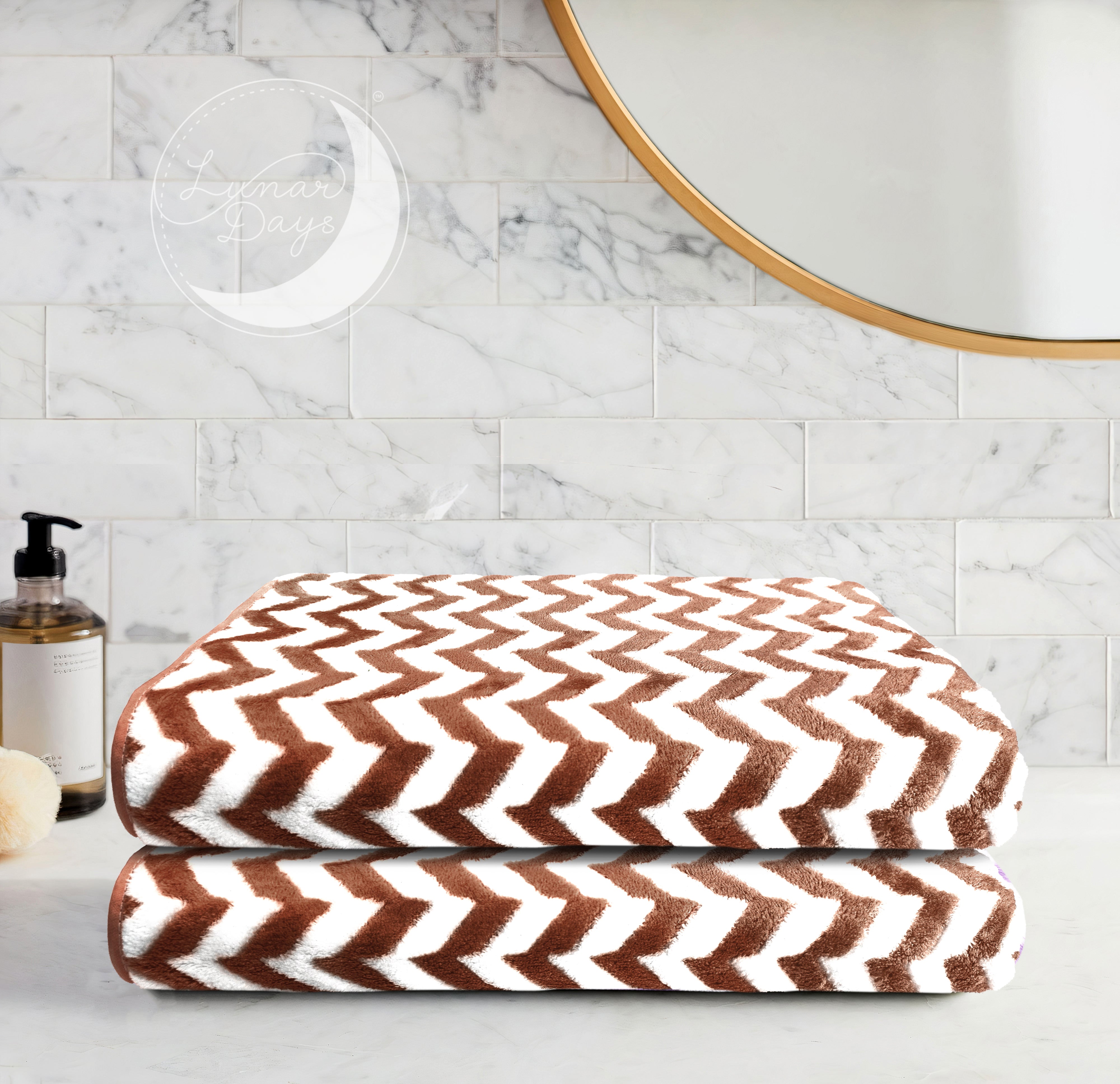 Lunar Days 300 GSM Microfiber Towels for Bath with Hanging Loop