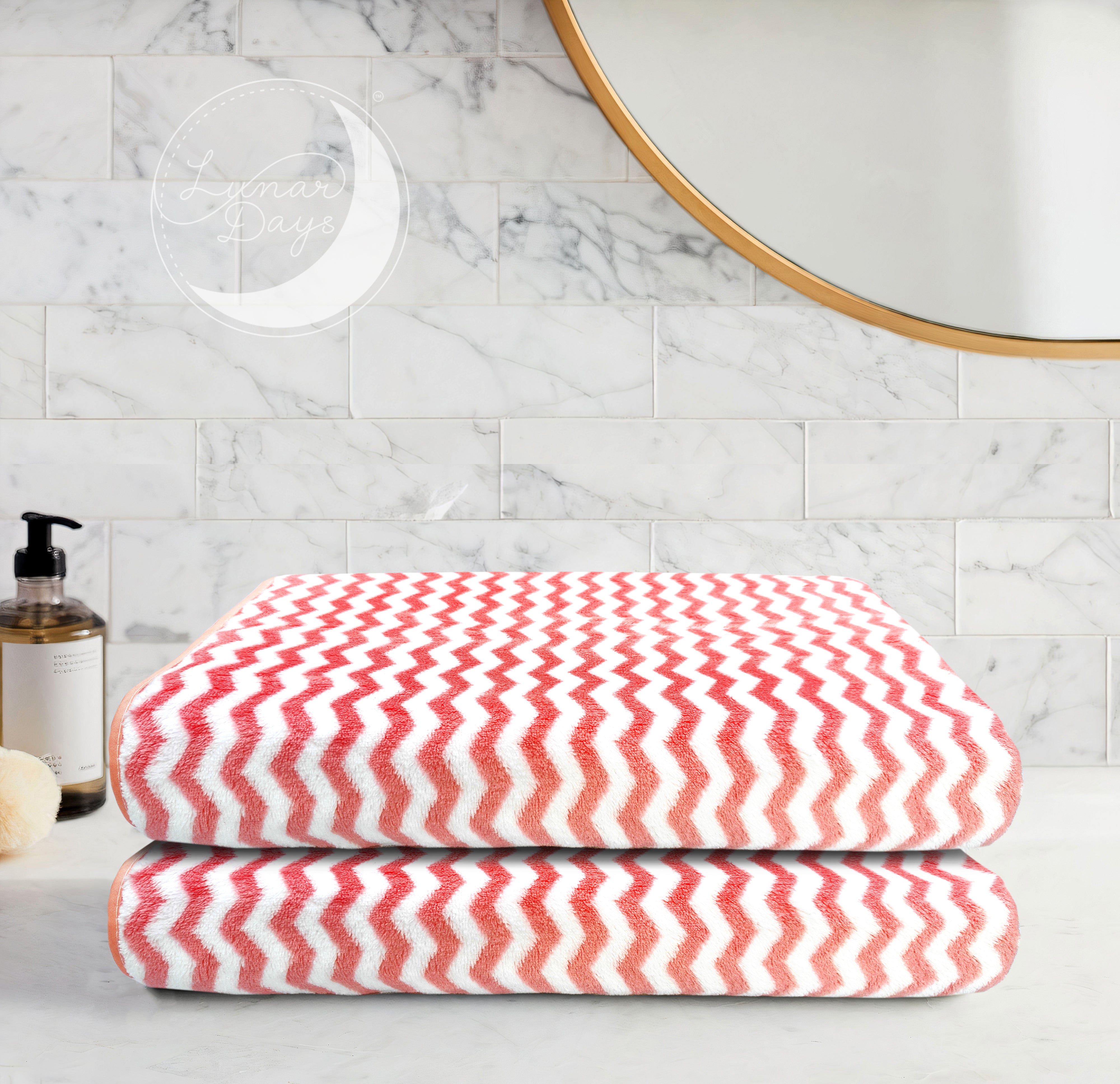 Lunar Days 300 GSM Microfiber Towels for Bath with Hanging Loop
