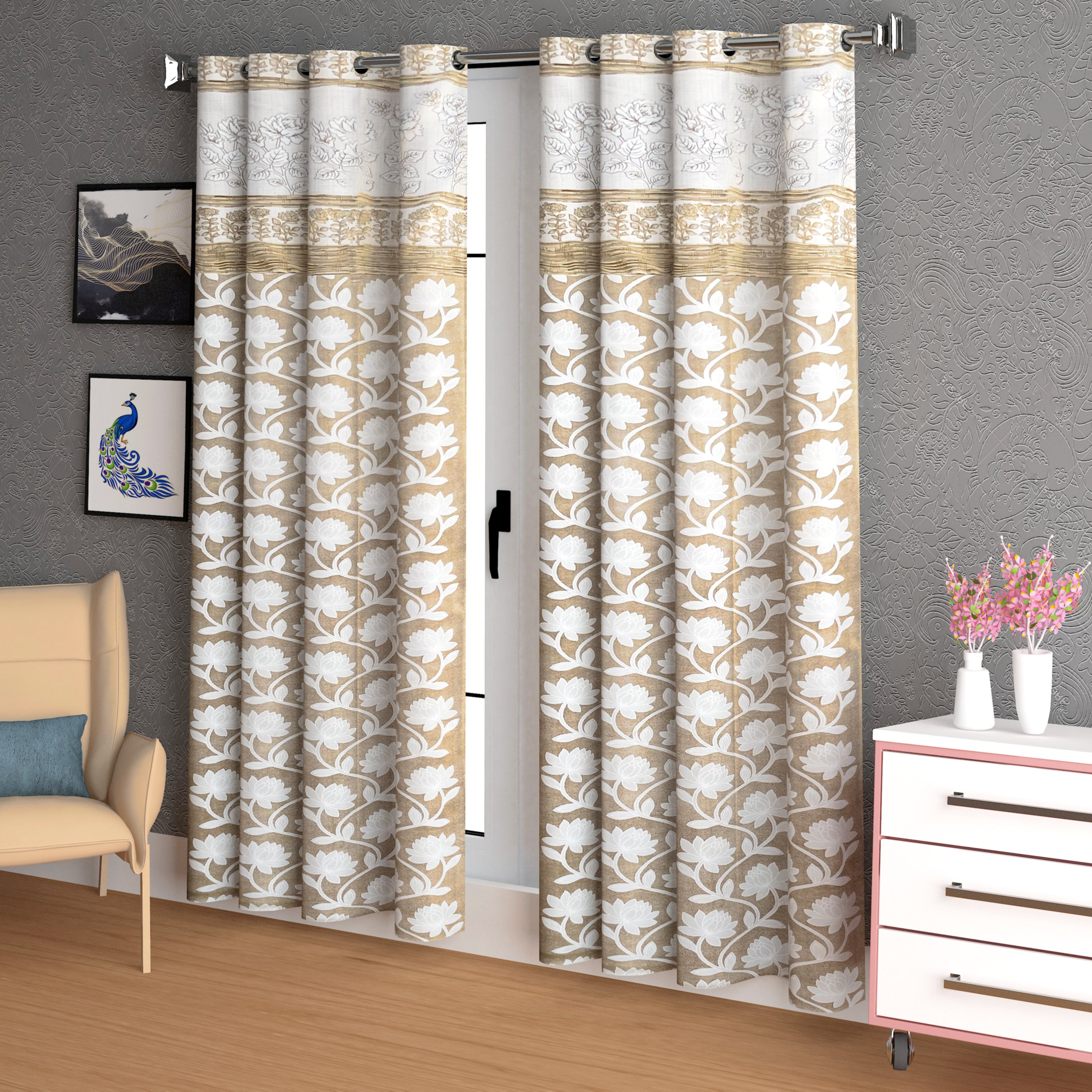 Lunar Days Elegance Patch Eyelet Curtain gold